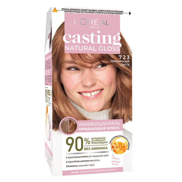 Крем-краска для волос `LOREAL` `CASTING` CREME GLOSS тон 723 (Пряничный латте)