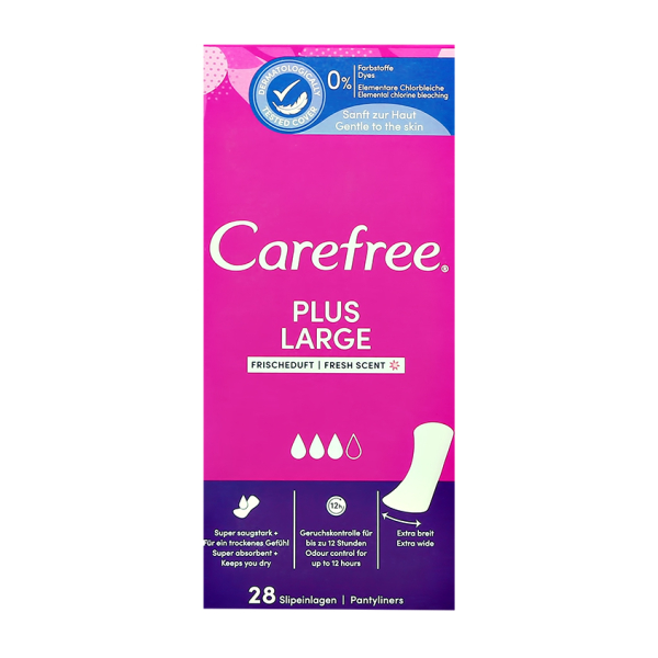 Прокладки ежедневные `CAREFREE` PLUS LARGE FRESH 28 шт