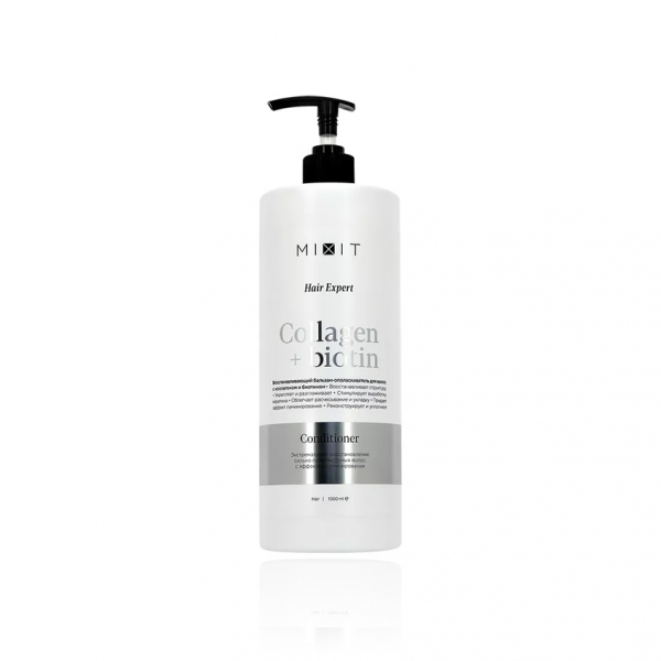 Бальзам-ополаскиватель для волос `MIXIT` COLLAGEN+BOITIN с коллагеном и биотином (восстанавливающий) 1000 мл