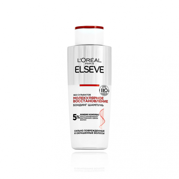 Шампунь для волос `LOREAL` `ELSEVE` МОЛЕКУЛЯРНОЕ ВОССТАНОВЛЕНИЕ для сильно поврежденных и окрашенных волос 200 мл