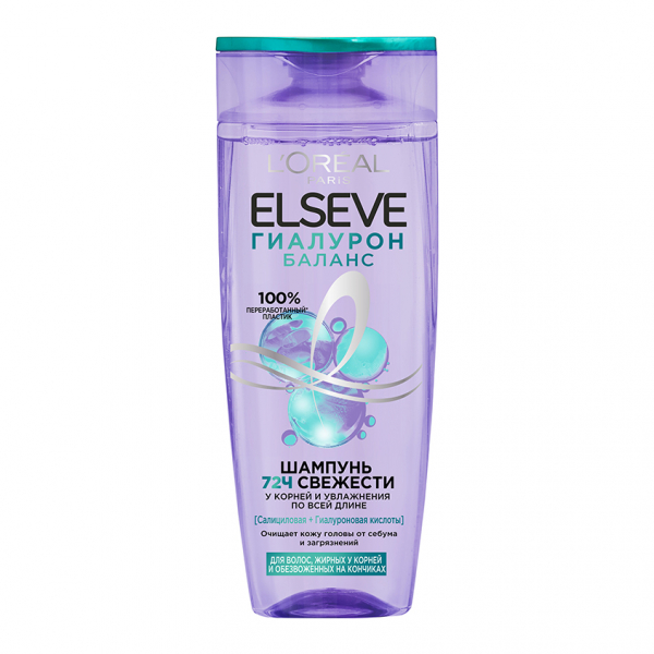 Шампунь для волос `LOREAL` `ELSEVE` ГИАЛУРОН БАЛАНС увлажняющий (для обезвоженных и тонких волос) 400 мл
