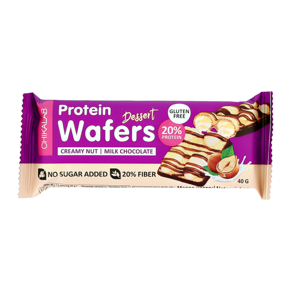 Батончик вафельный `CHIKALAB` PROTEIN WAFERS Сливочно-ореховый десерт 40 г