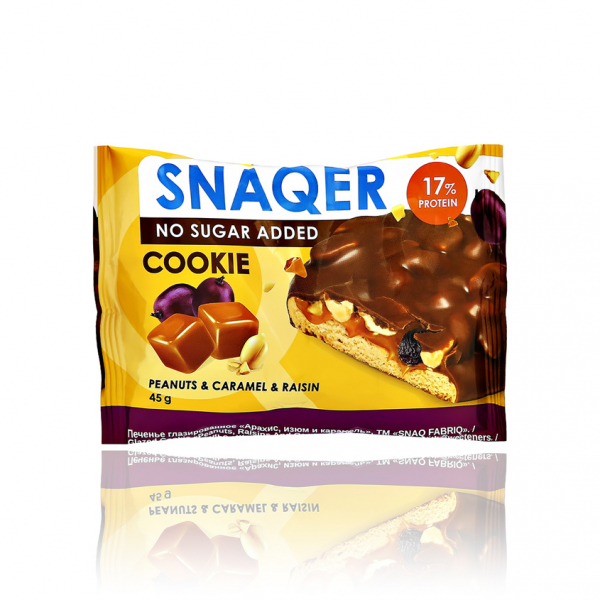 Печенье глазированное `SNAQ FABRIQ` Арахис, изюм и карамель 45 г