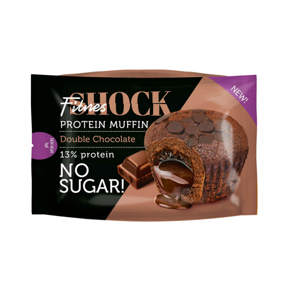 Маффин с начинкой `FITNES SHOCK` Двойной шоколад 50 г