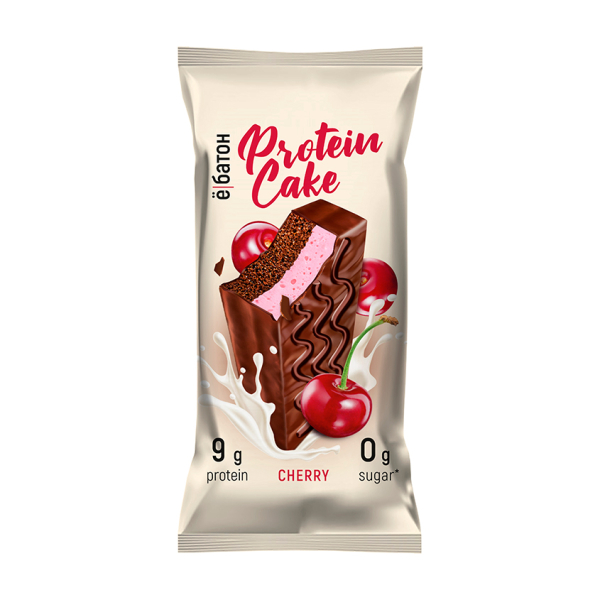 Пирожное бисквитное `Ё БАТОН` PROTEIN CAKE со вкусом вишни 50 г